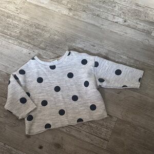 Zara Gray Kids Sweatshirt with Black Dots